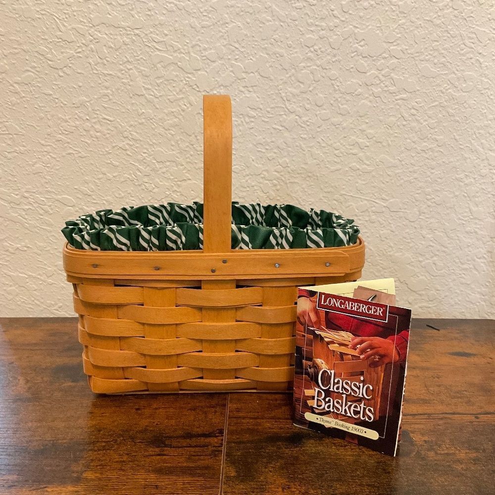 Longaberger Vintage Classic Hunter Green Merry Christmas Candle Basket 1999